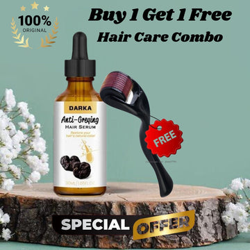 Hair Care Combo: Buy 1 Anti Greying Hair Serum and Get Derma Roller Free